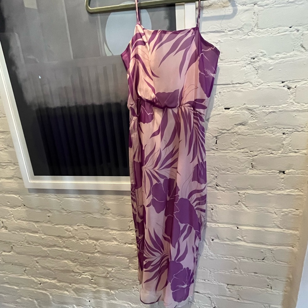 Paul & joe hibiscus floral silk midi dress